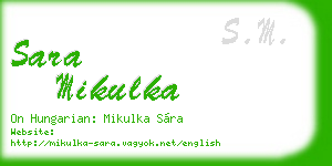 sara mikulka business card